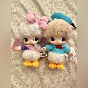 POPMART Dimoo x Disney Donald and daisy plush keychains
